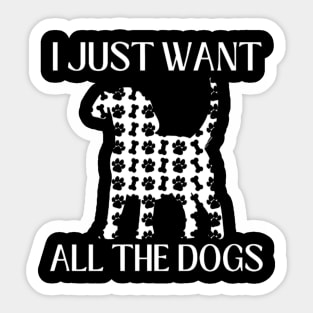 I Just Want All The Dogs Beagle Lover Sticker